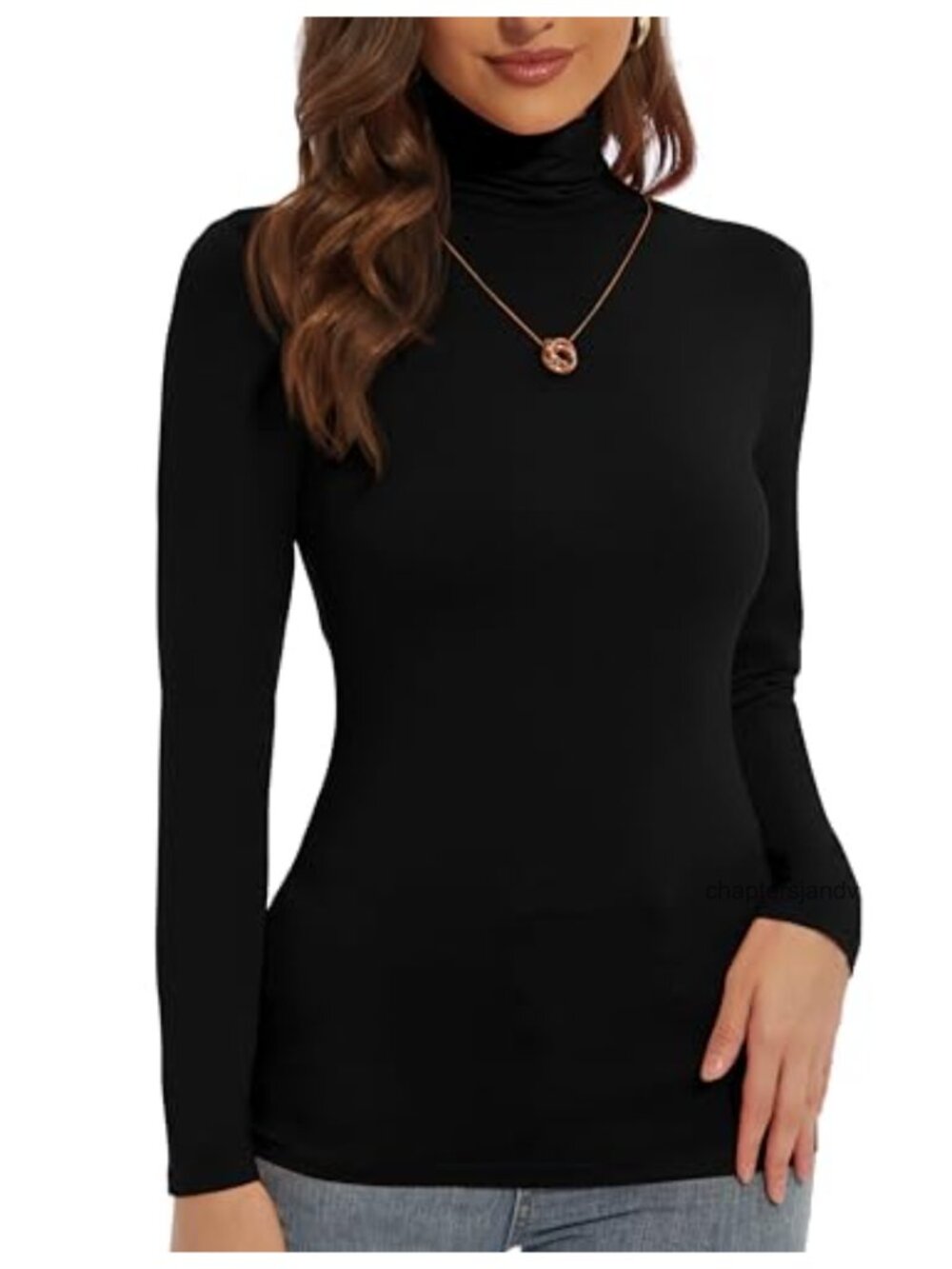 Women's Turtleneck Long Sleeve Slim Fitted Base Layer Casual Top